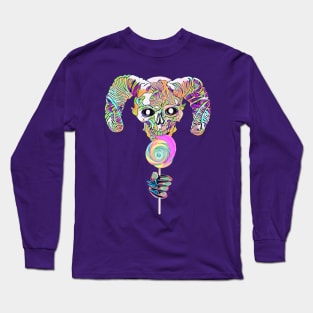 Halloween candy art demon fun lollipop horror girl Long Sleeve T-Shirt